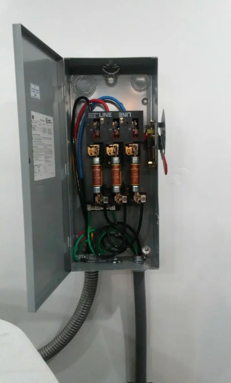 Three-phase disconnect switch installed for Electrical Wiring & Rewiring in Valley Park